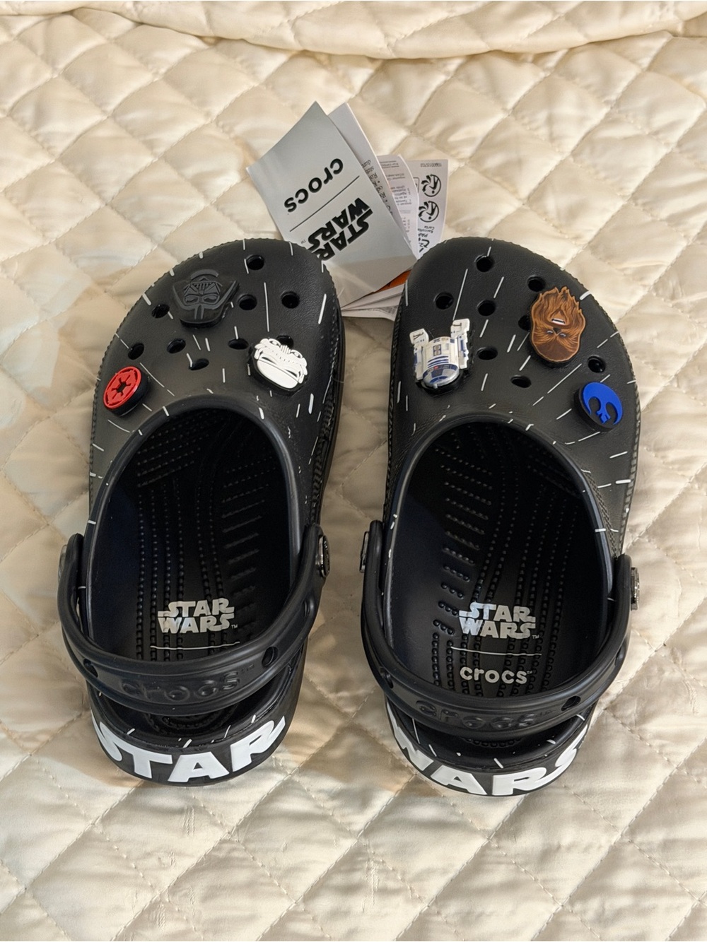 Crocs x Star Wars Hyperspace Classic Clog Kids J2 Black w/ Jibbitz NWT Rare - Picture 3 of 7
